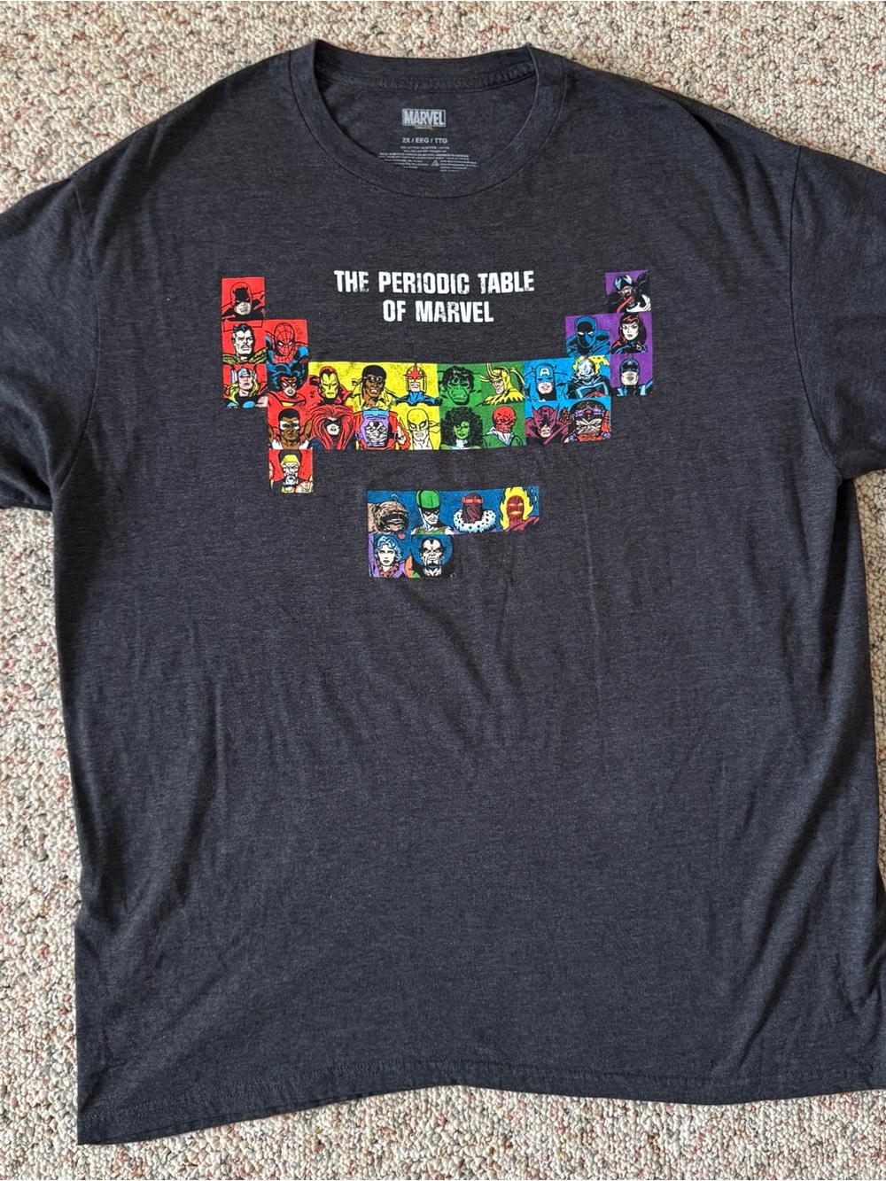 Marvel Black 'Periodic Table of Marvel' Graphic Tee